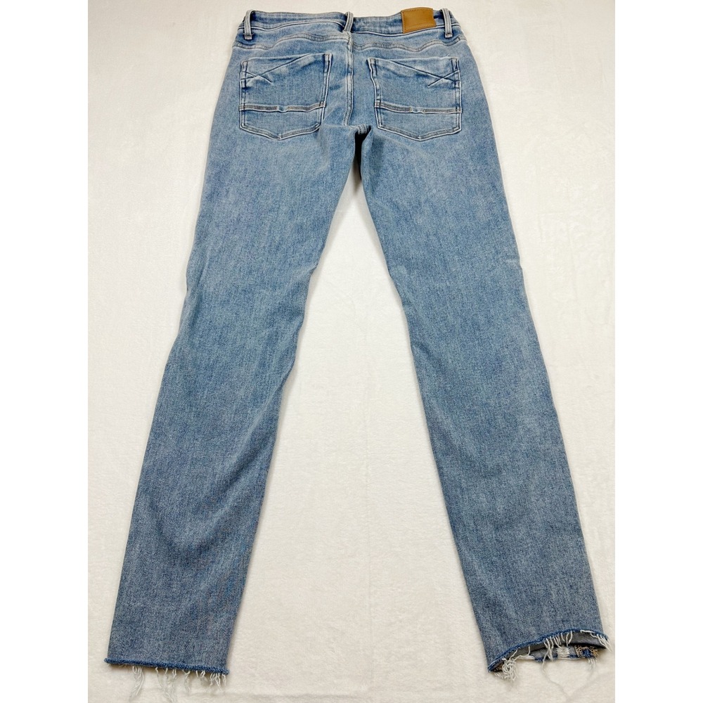 BKE Payton Mid Rise Skinny Jeans Light Wash Raw Hem 28x30 Womens Light Blue - Picture 10 of 12